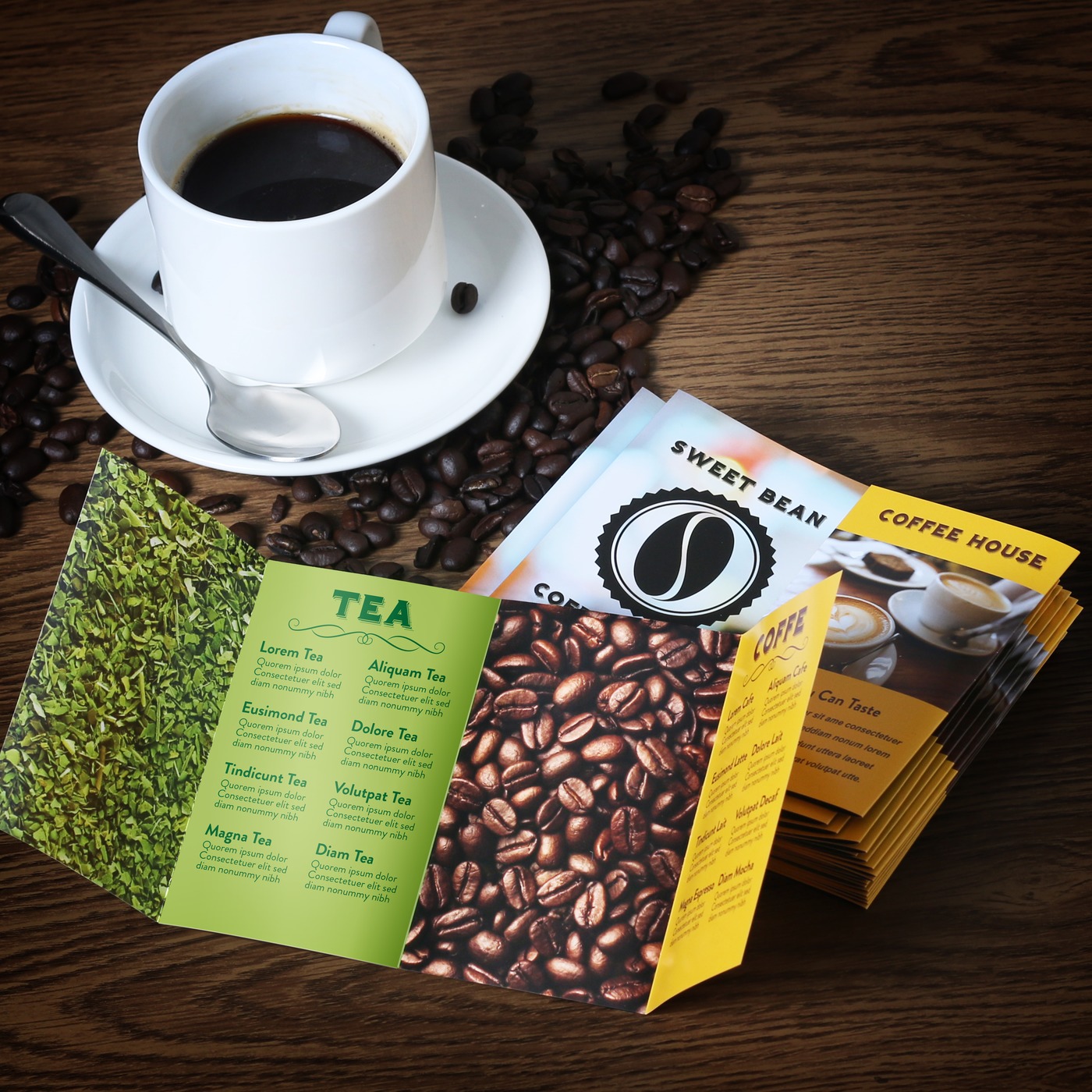 Laminated Pocket menus scored and fo