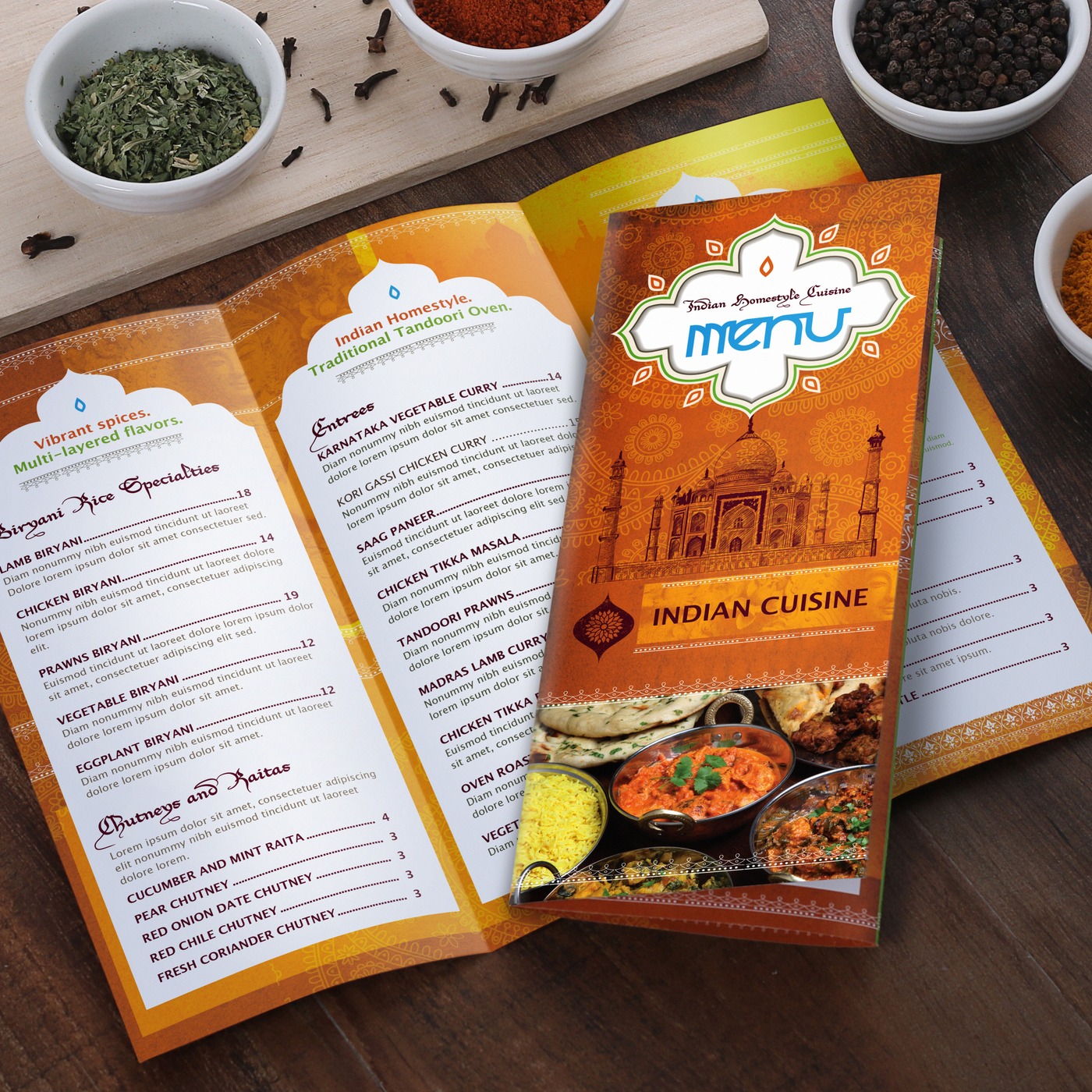 Laminated take-out menus flush trim