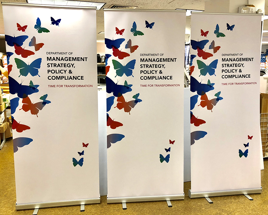 Rollup Zoom meeting backdrop bannerstand