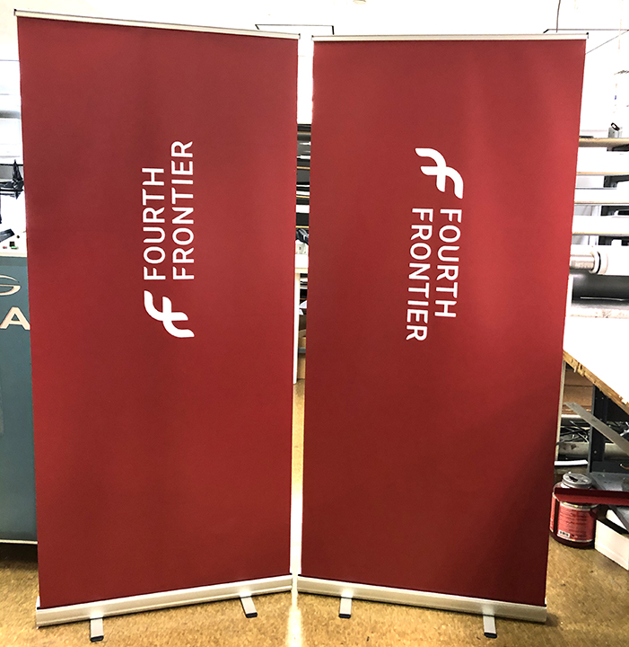 Rollup virtual meeting backdrop banner stand