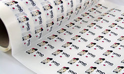 Glossy die-cut stickers on a roll