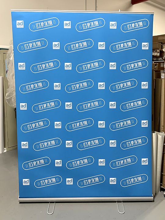 Zoom meeting backdrop bannerstand