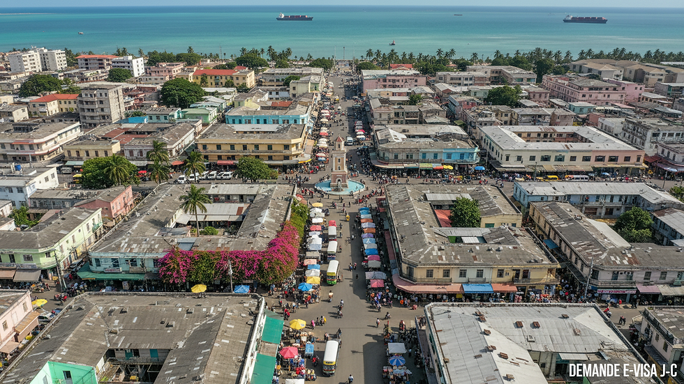 Vue aérienne d’un quartier commercial en Haïti