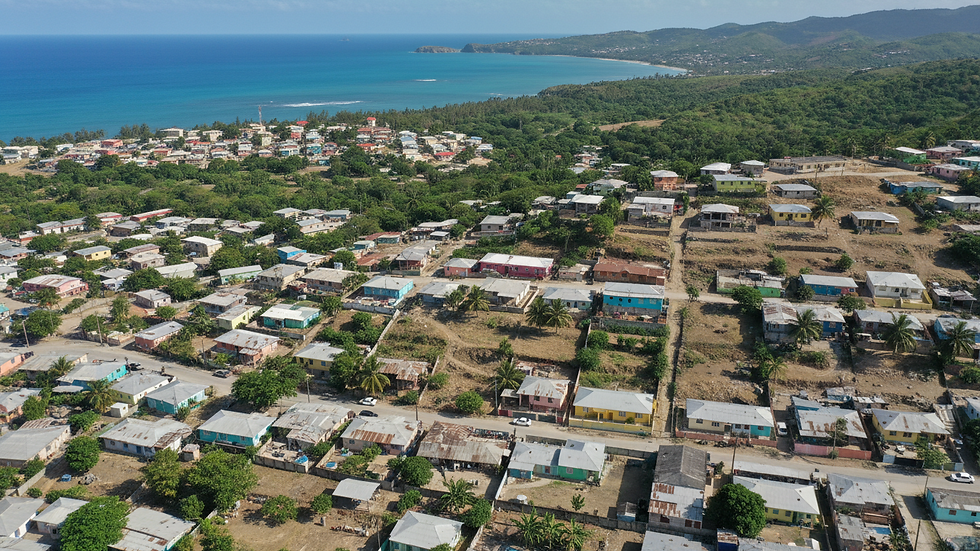 Vue aérienne d'un quartier résidentiel en Haïti