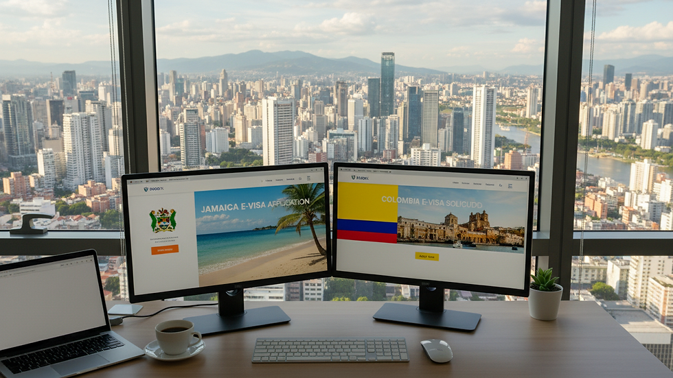 Vue au niveau des yeux d’un bureau moderne avec vue sur la ville