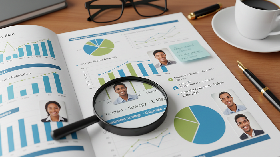 Vue rapprochée d’un plan d’affaires avec graphiques et notes