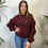 Miniatura: Maglione traforato bordeaux