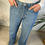 Miniatura: Ottod'ame - Jeans a Gamba Larga in Denim Blu Chiaro