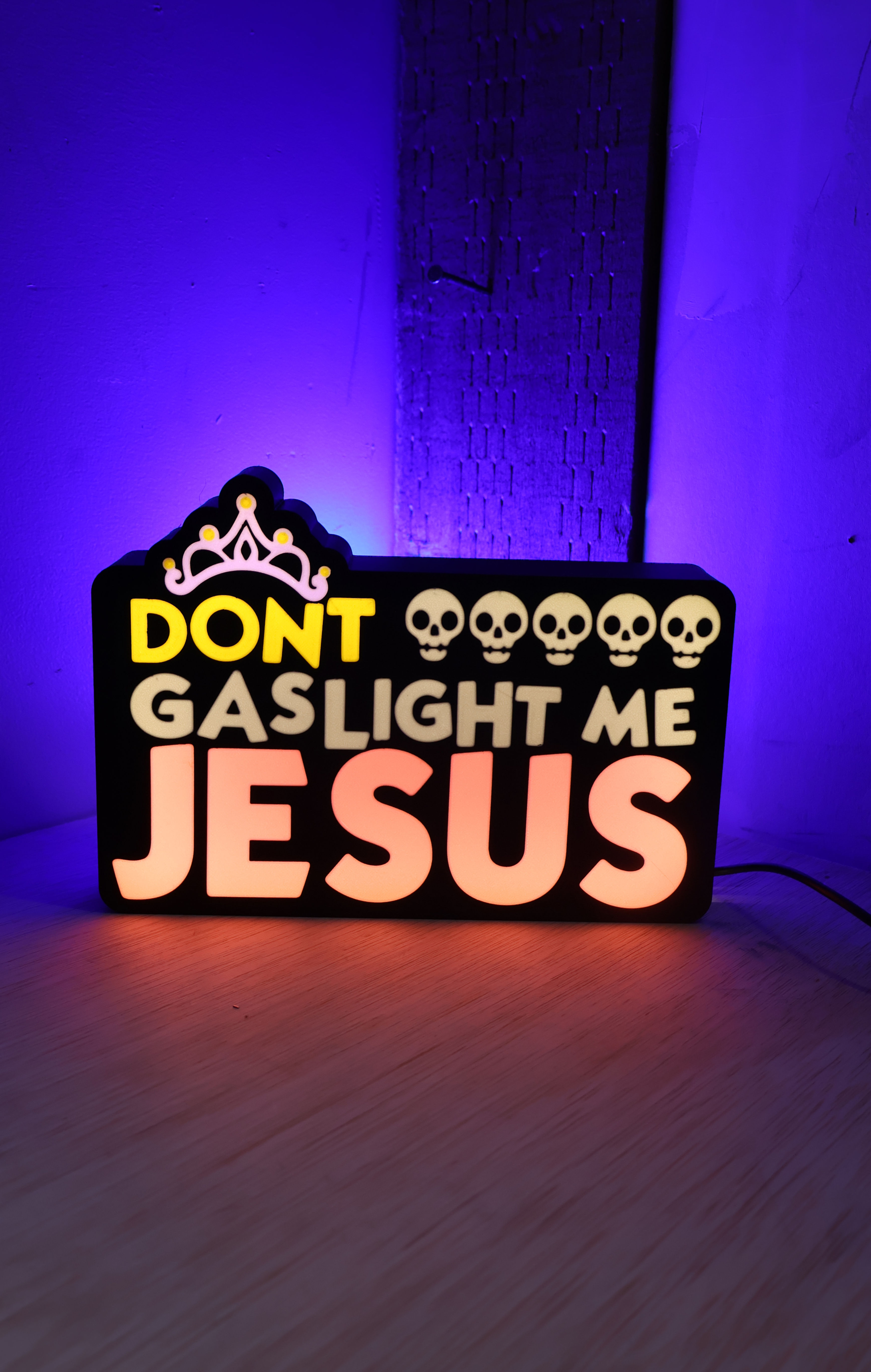 Dungeon Crawler Carl LED Lightbox – Uzi Jesus Edition
