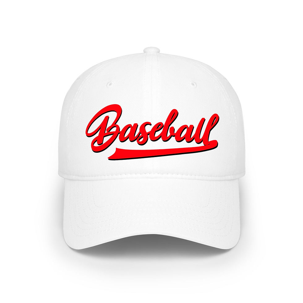 Thumbnail: Baseball Script Low-Profile Cap — Red Script Logo Hat for Players & Fans