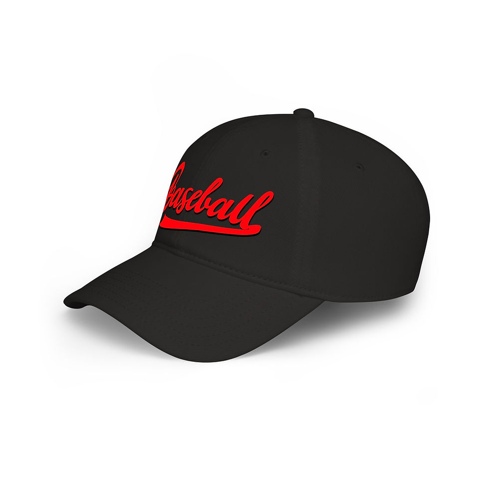Thumbnail: Baseball Script Low-Profile Cap — Red Script Logo Hat for Players & Fans