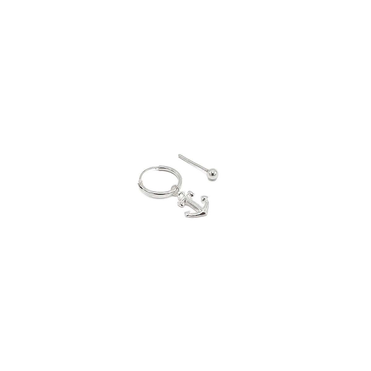 Asymetric Sterling Silver Anchor Drop Earring pack