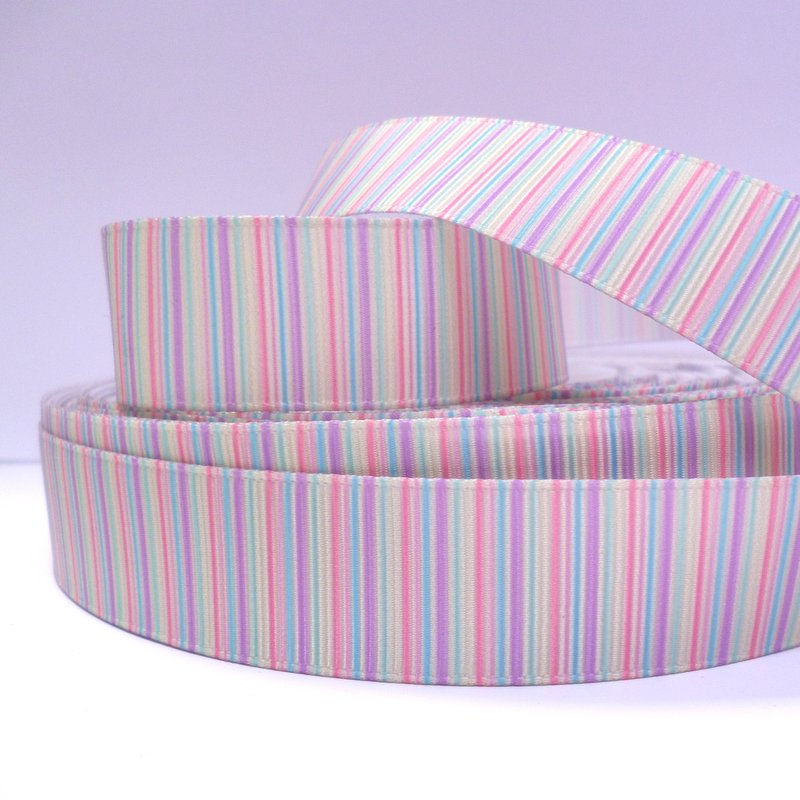 SALE Pattern Grosgrain Ribbon :: Pastel Stripes
