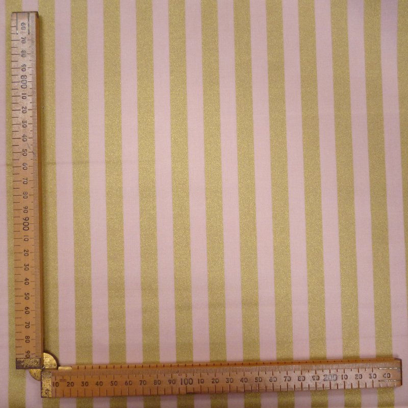 Thumbnail: LAST FEW (x) Fabric Felt :: Wide Gold Stripes :: Pink on Baby Pink