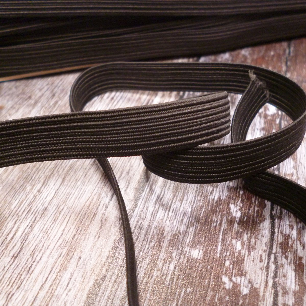 Braided Flat Elastic :: Firm :: Black