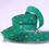 Thumbnail: Cotton Christmas Ribbon :: Gold Stars on Green