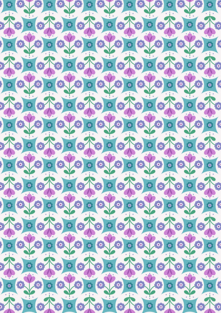Fabric :: Boho Blooms :: Flower Circles Blue