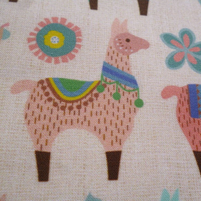 Thumbnail: SALE  Artisan Fabric Felt :: Llamas (and a Goat) on Natural