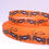 Thumbnail: Halloween Grosgrain Ribbon :: narrow Spiders on Orange