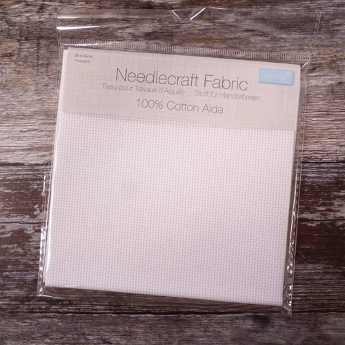 Aida Fabric 14 count White paperandstring