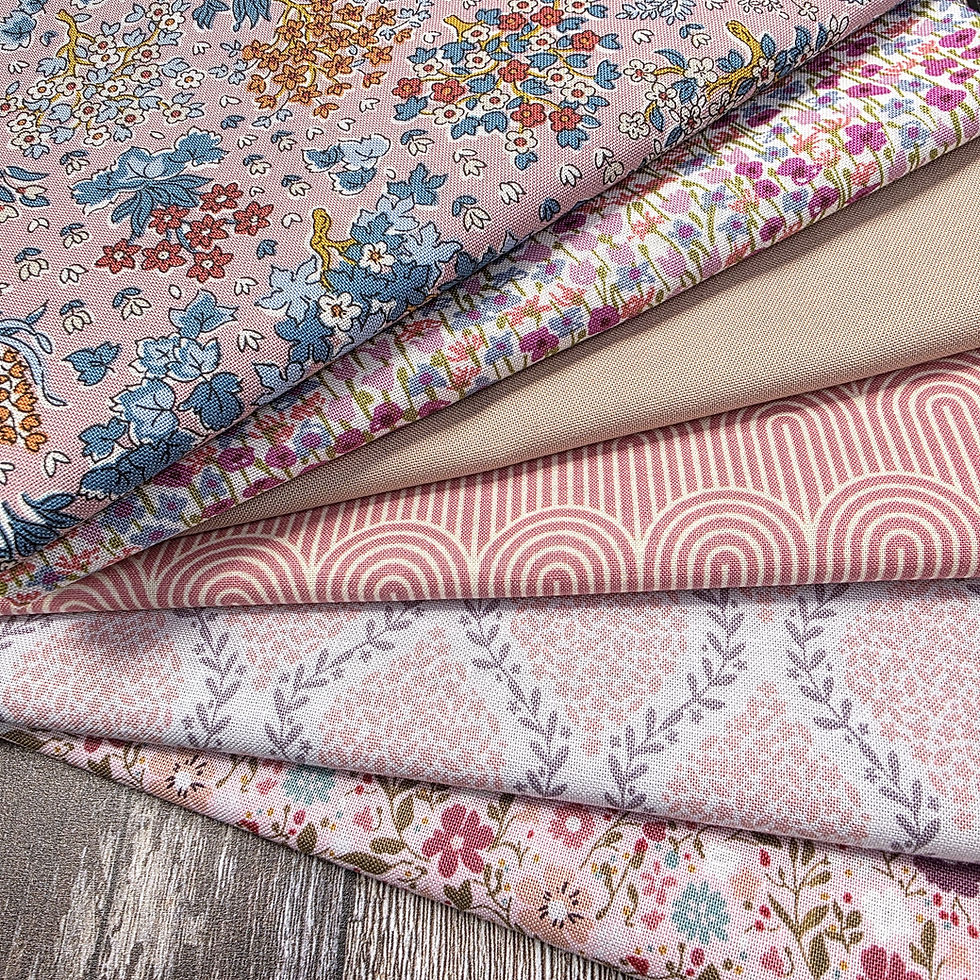 Thumbnail: FQ Stack :: Raspberry Floral :: 6x fqs