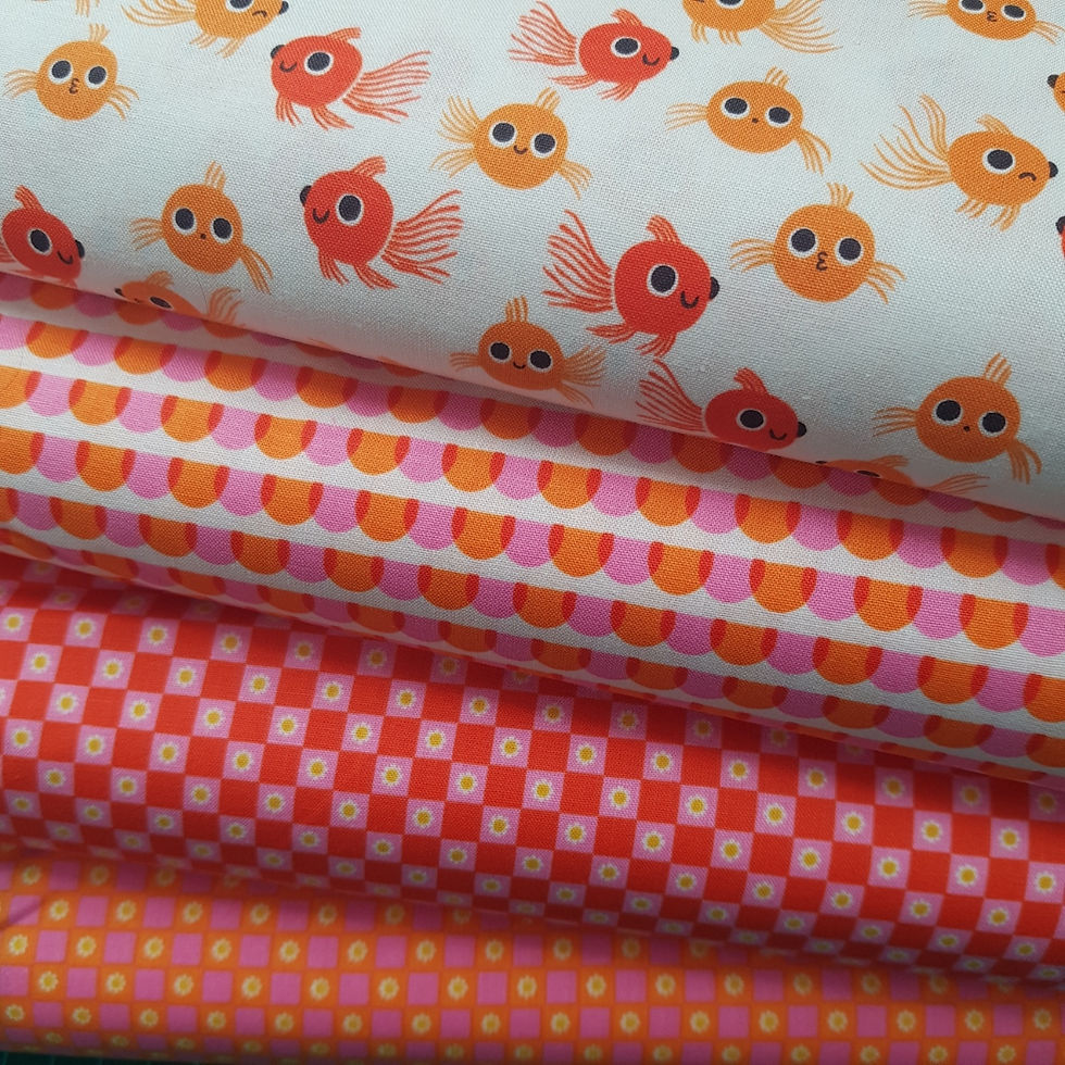Thumbnail: Fabric :: Animal Animal :: Flower Check Goldfish