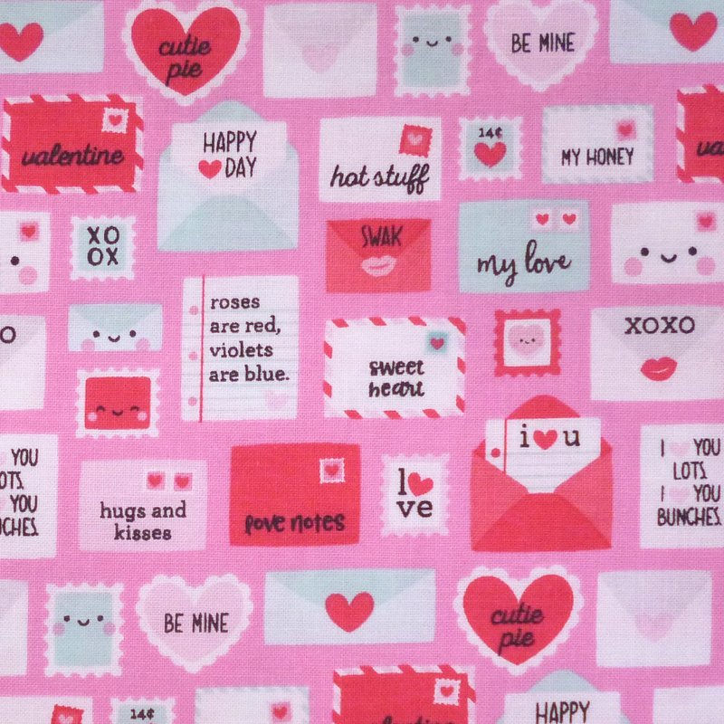 Thumbnail: Fabric Felt :: Punny Valentine :: Love Letters on White