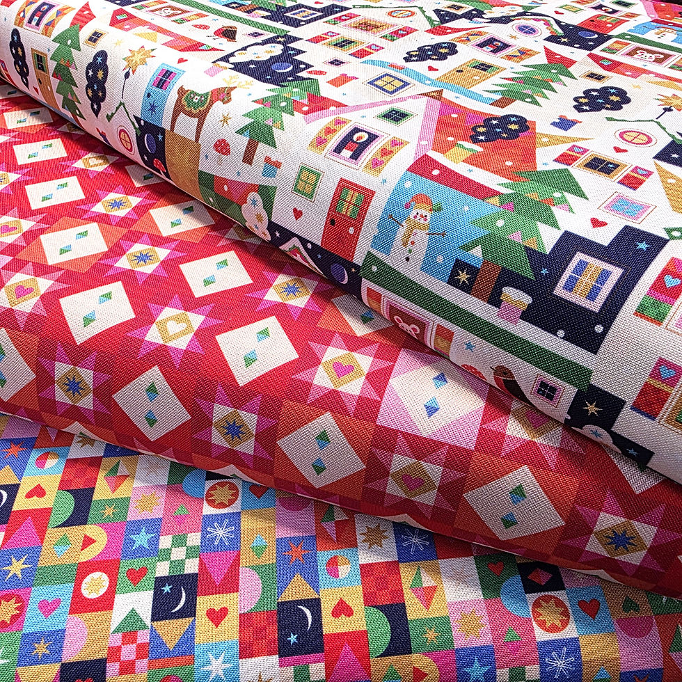 Thumbnail: Fabric :: Home for Christmas :: Jolly Squares