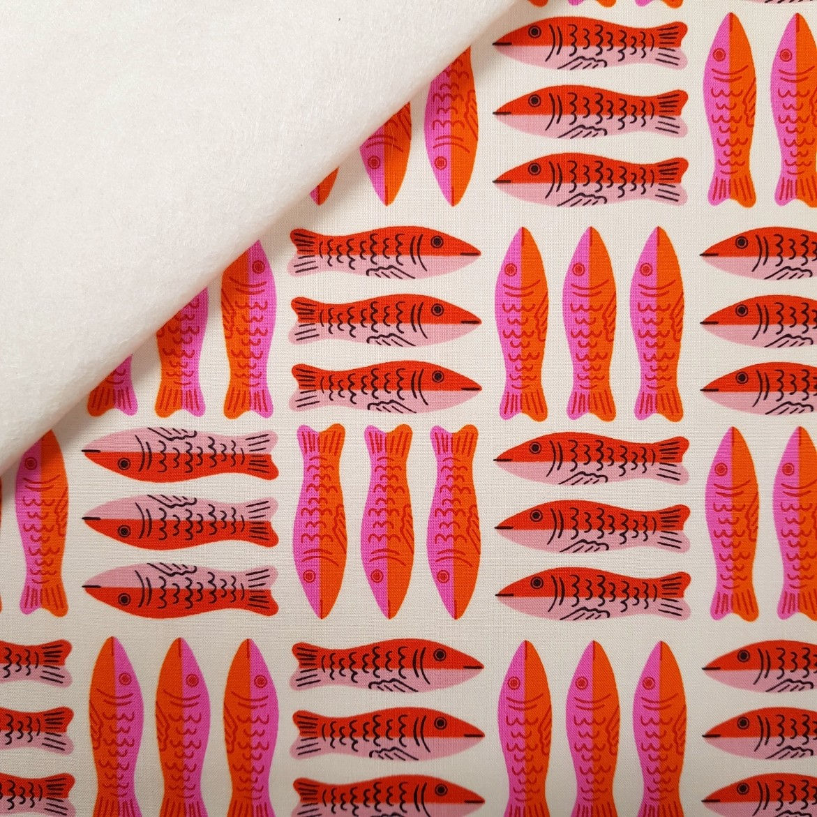 Fabric Felt :: Lucky Lucky :: Fish on Natural