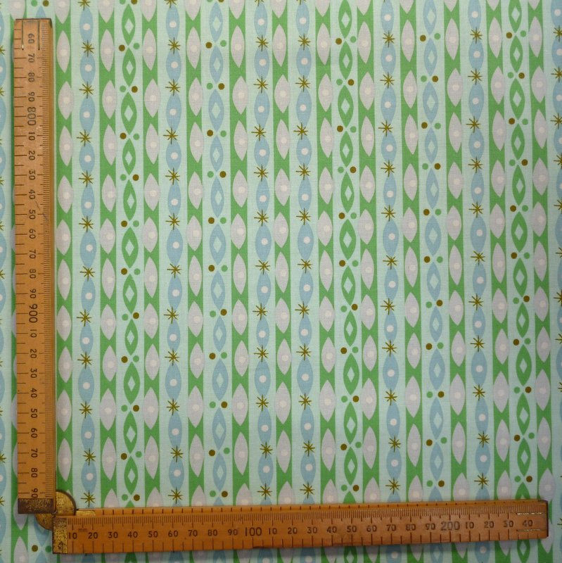 Thumbnail: Fabric Felt :: Way Up North :: Stripe & Oval Mint on Natural