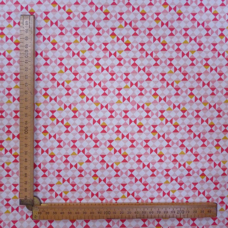Thumbnail: LAST FEW Fabric Felt :: Vintage Daydreams Triangles on Coral