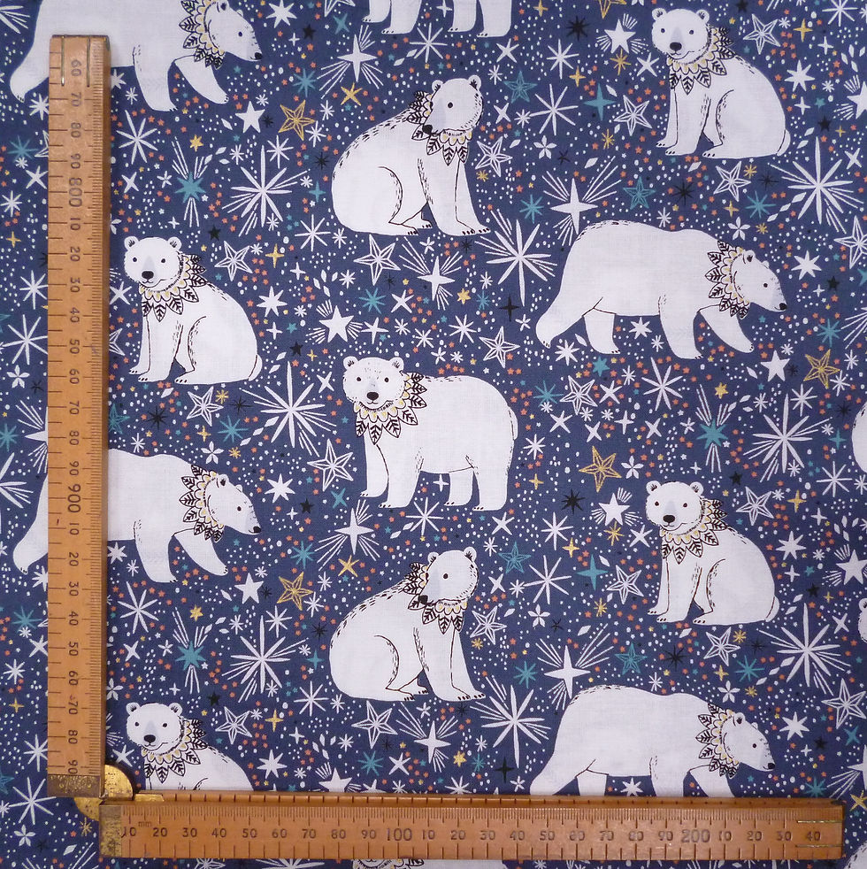 Thumbnail: Last Few Fabric Felt :: Arctic :: Dark Blue Polar Bear on Natural
