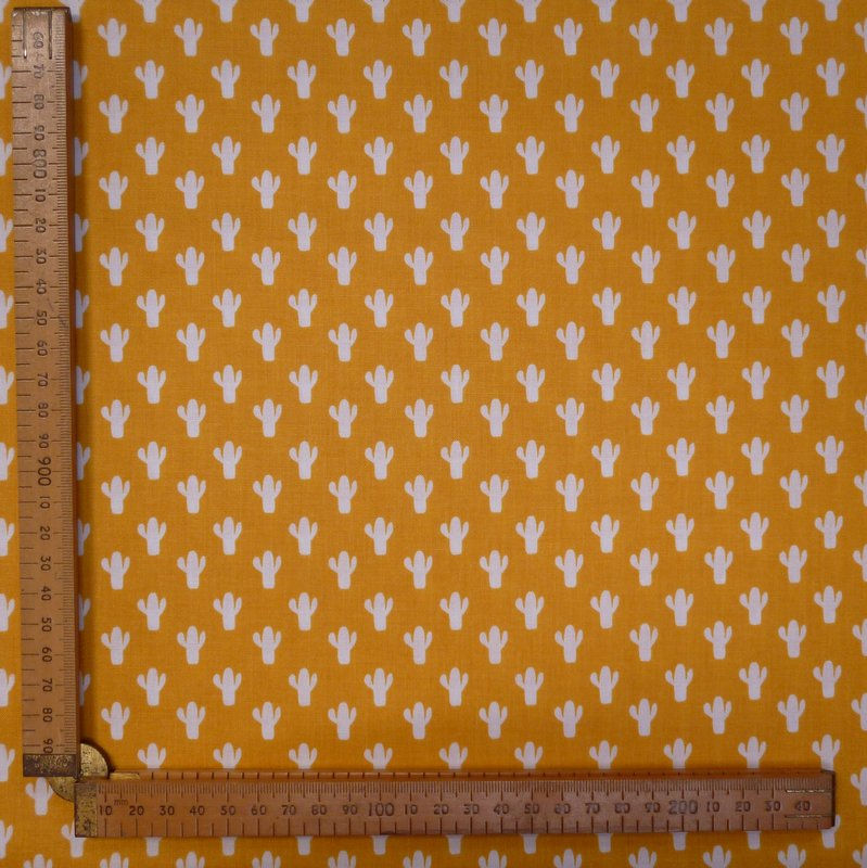 Thumbnail: Fabric Felt :: Azure Skies :: Mustard Cactus on White