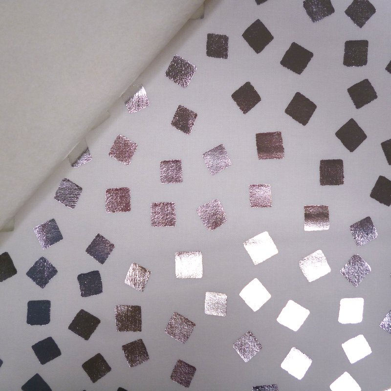 LAST FEW Fabric Felt :: Razzmatazz :: Silver Squares on Natural