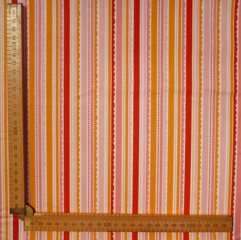 Thumbnail: Fabric Felt :: Happy Day :: Pink Scallop Stripes on White