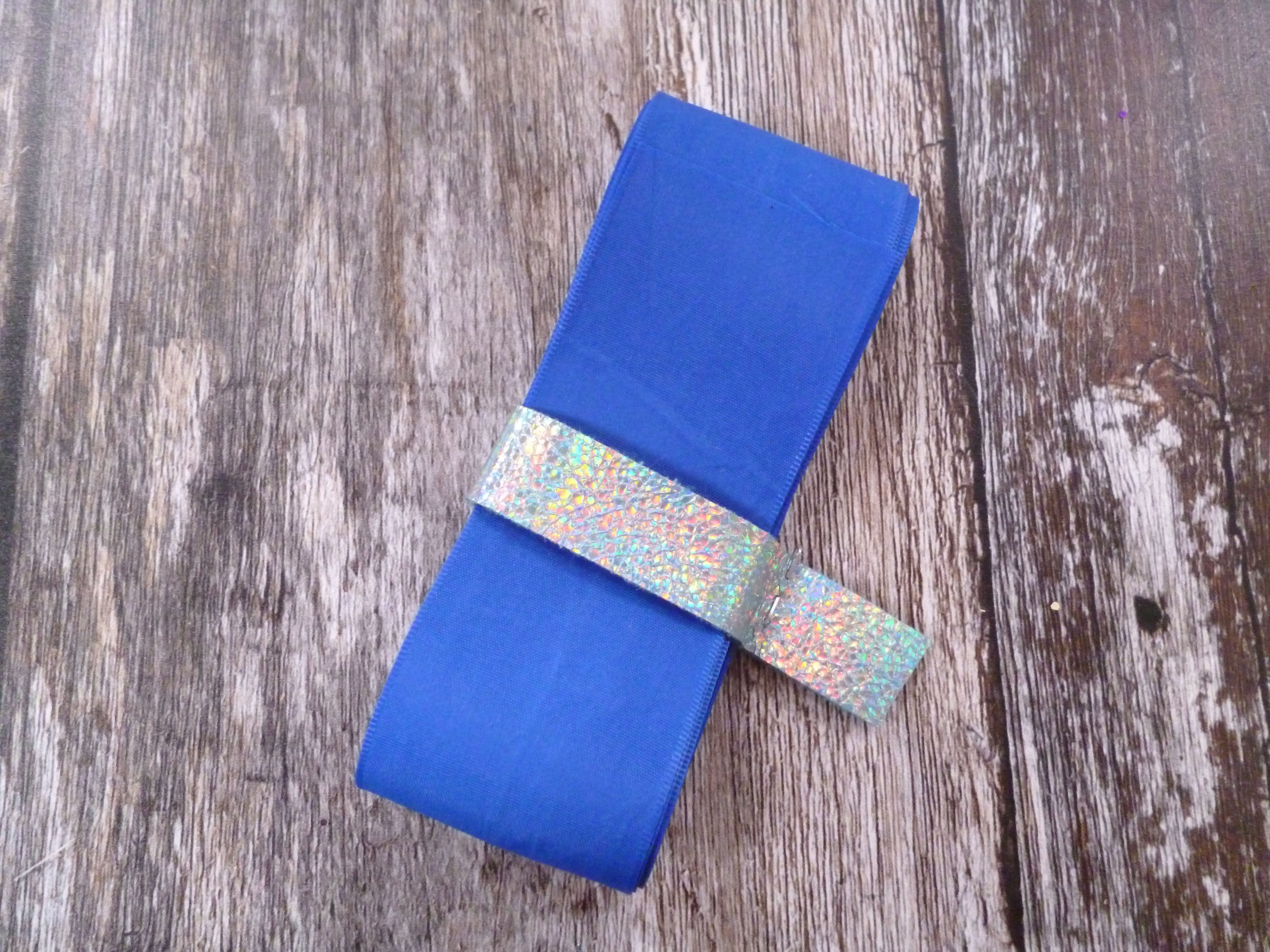 34mm silk feel  royal blue - remnants - 3m bundle