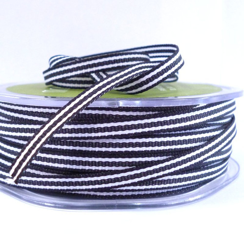 Tiny Stripe Ribbon :: Black | paper-and-string