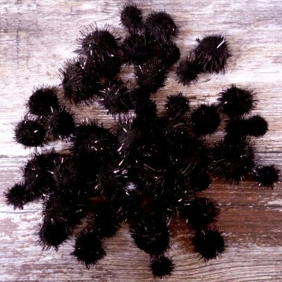 Thumbnail: Pack of Pom Poms :: Tinsel :: Black