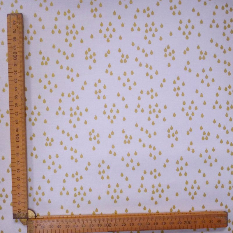 Thumbnail: Fabric :: When Skies Are Grey :: Gold Raindrops