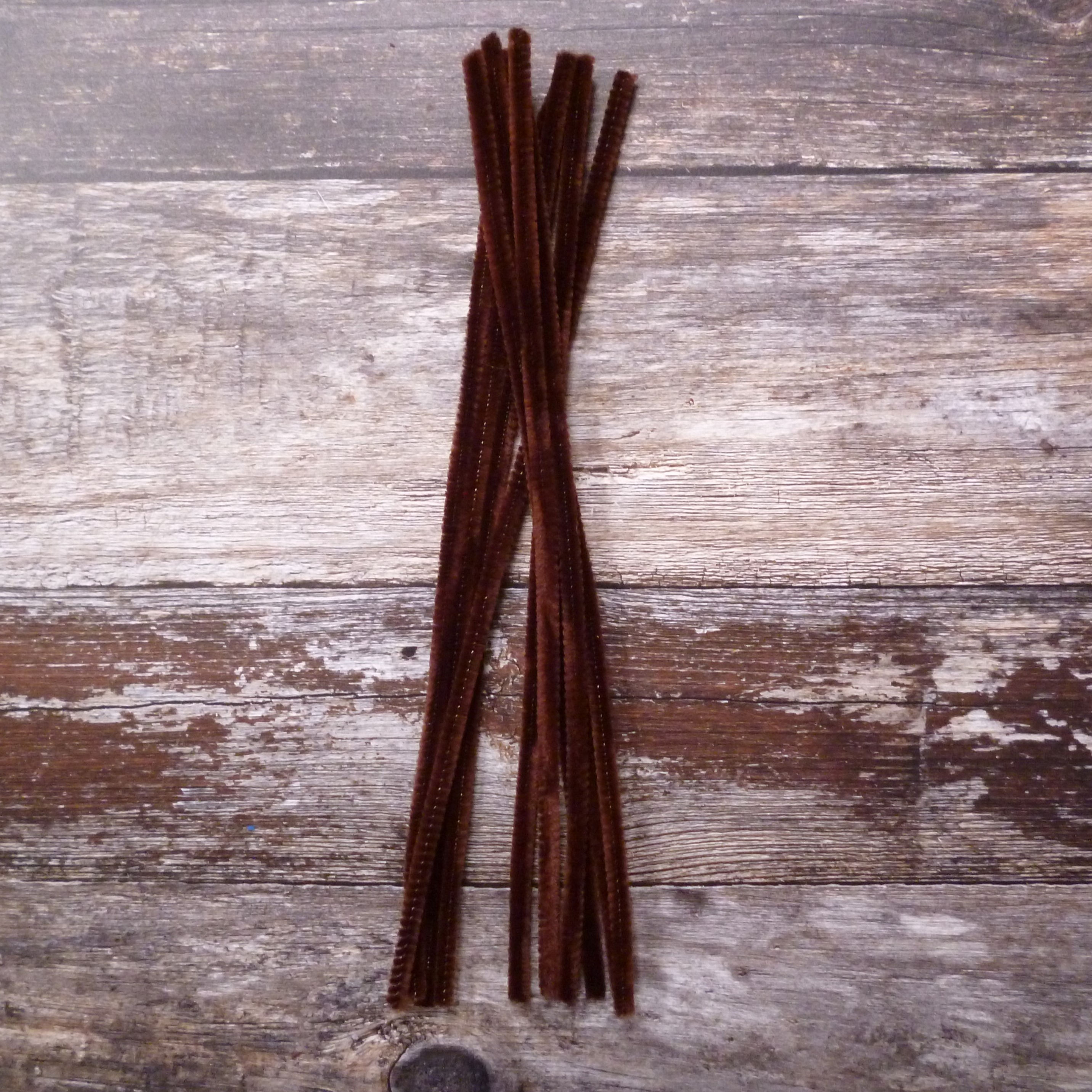 BROWN 6mm Pipe Cleaners / Chenille Stems :: pack of 10