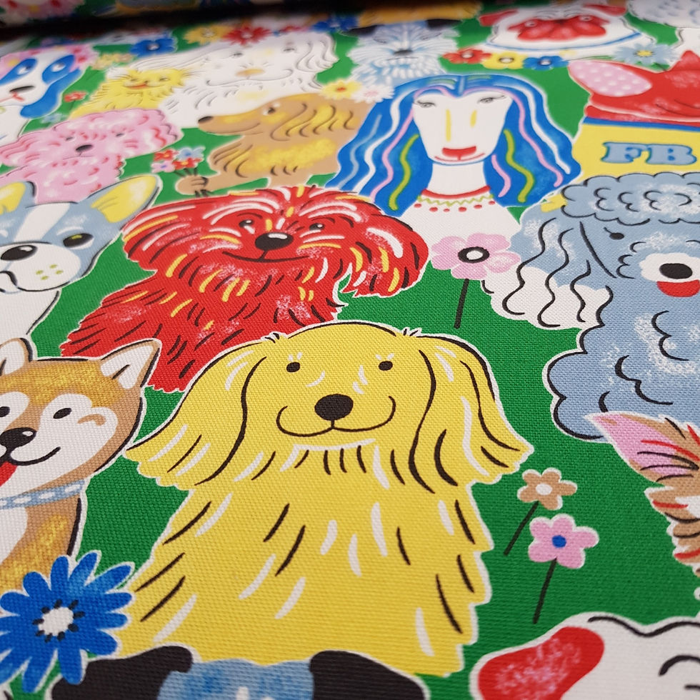 Thumbnail: Fabric :: Dogs :: Green Background