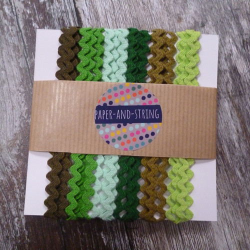 Colour Collection :: teeny tiny ric rac :: greens | paper-and-string