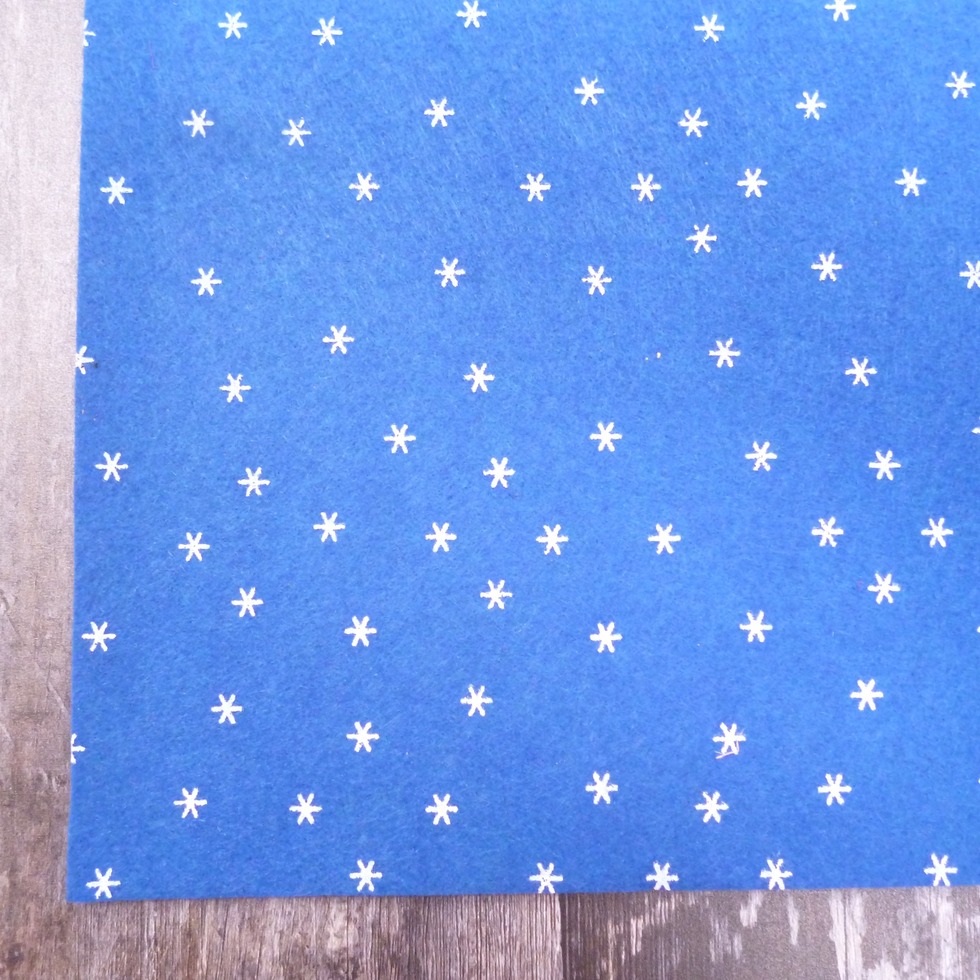 Little Star Printed Felt :: Blue