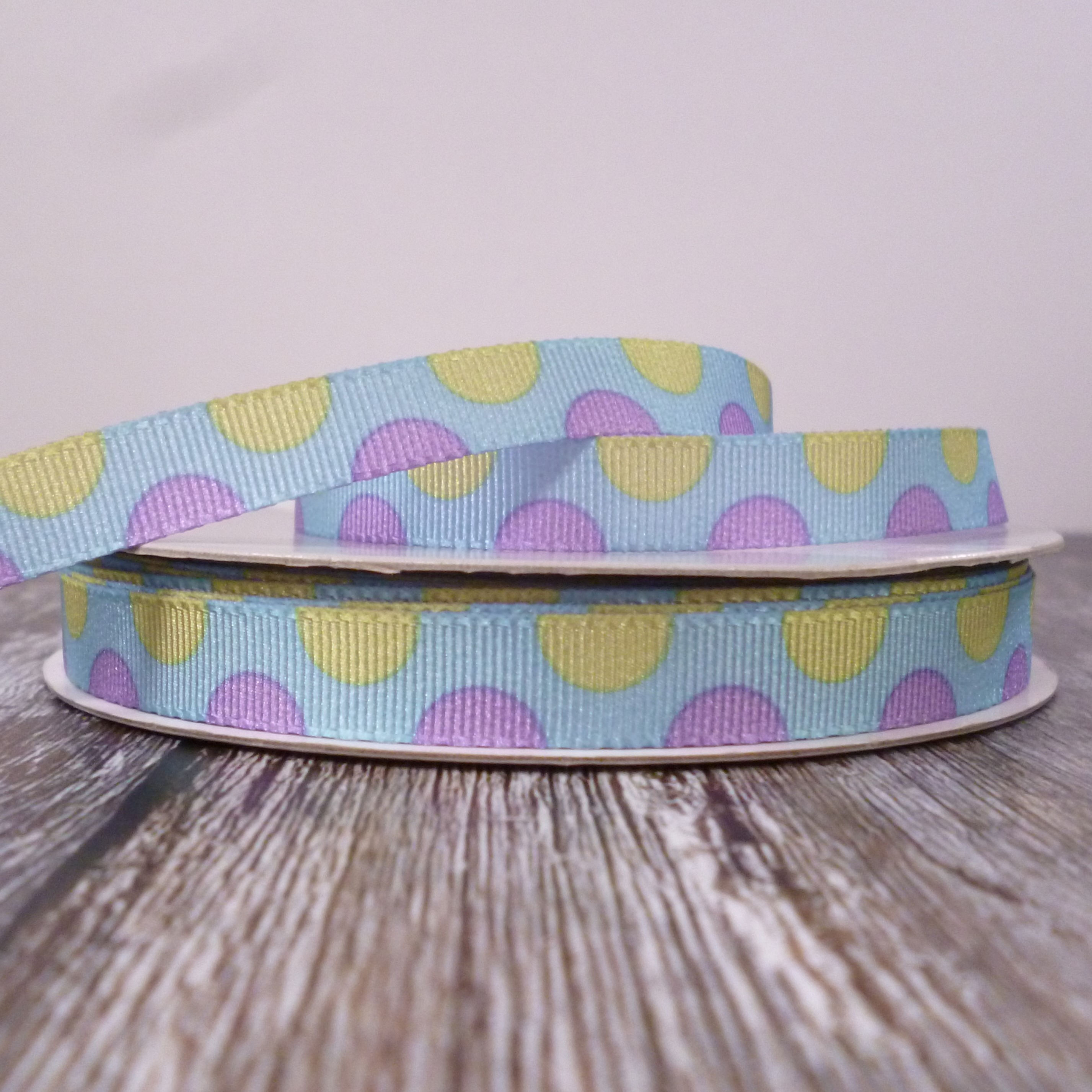 Blue Half Circle Dots Grosgrain Ribbon :: American Crafts
