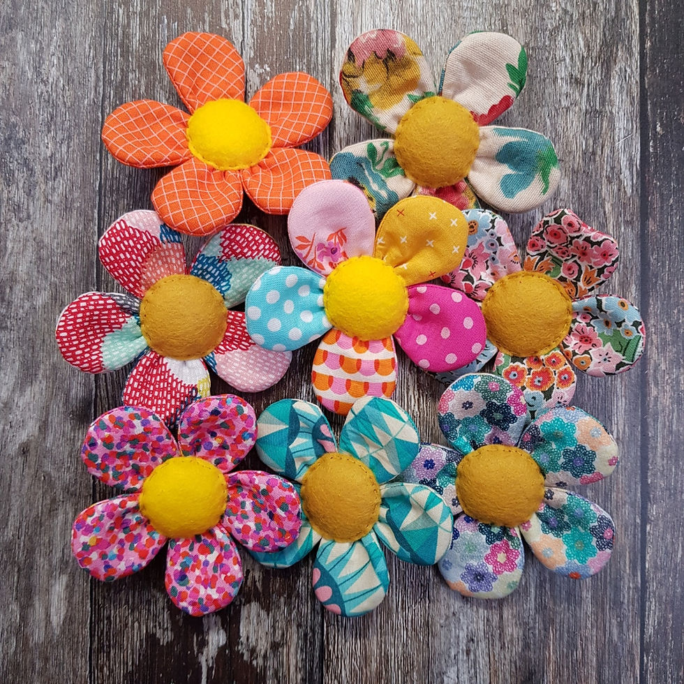 Thumbnail: Flower Brooch Kit :: Vintage Barkcloth