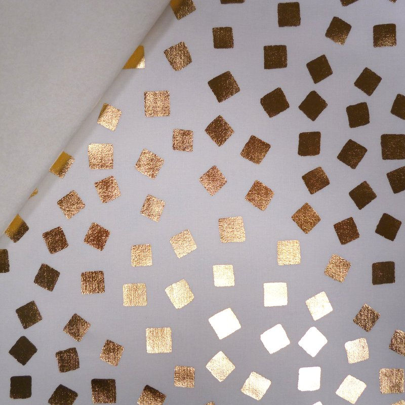 LAST FEW Fabric Felt :: Razzmatazz :: Gold Squares on Natural
