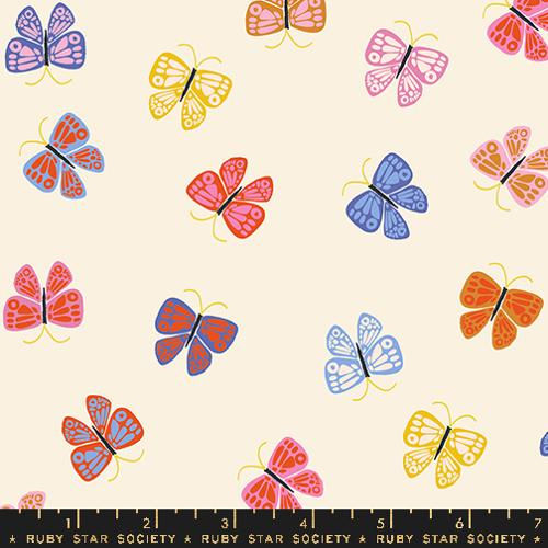 Thumbnail: Fabric :: Lucky Lucky :: Butterflies Natural