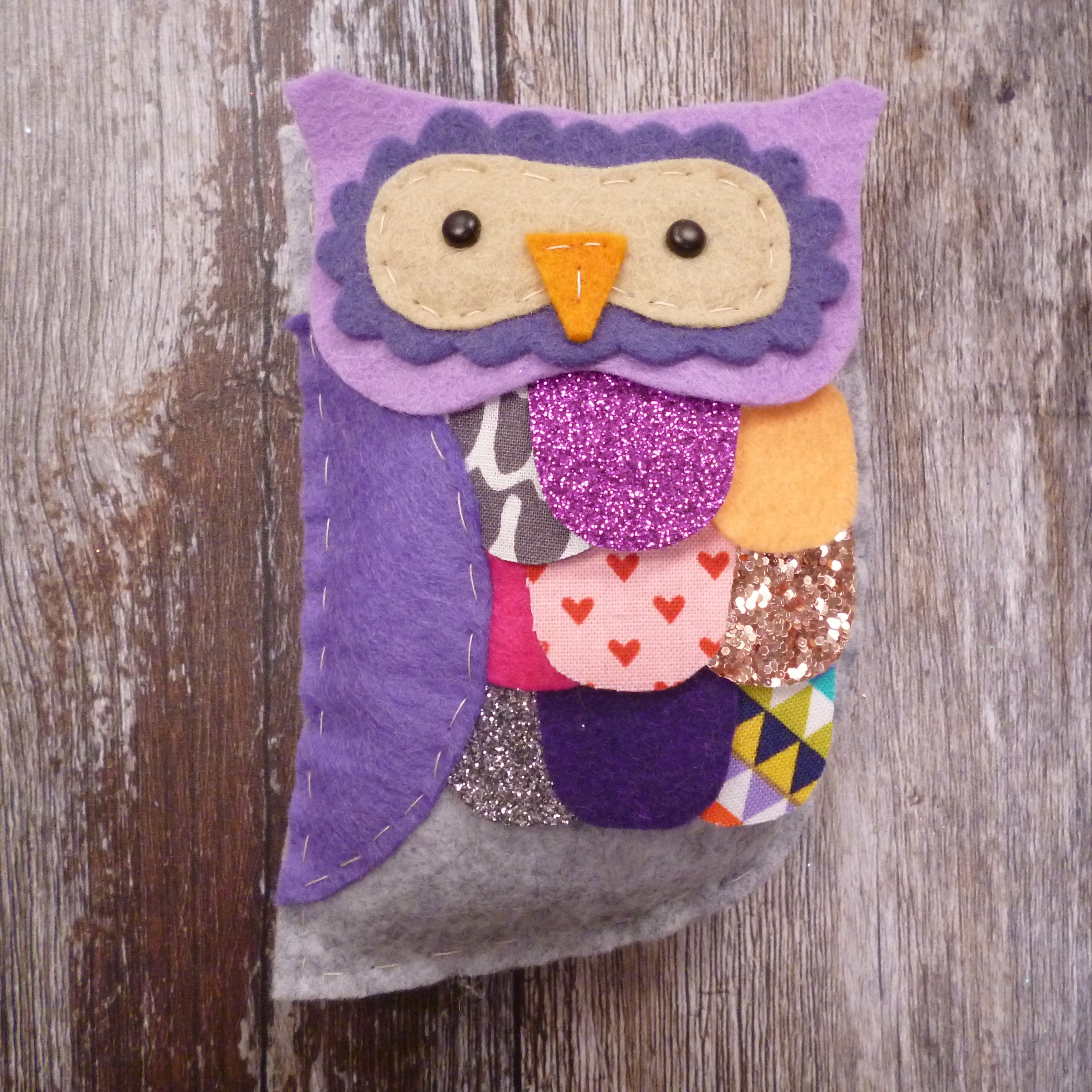 Purple Fancy Feather Owl :: Create Your Own Handmade Garland