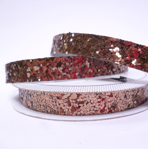 Paper Sparkly Ribbon Chunky Glitter Ribbon Spool :: Chocolate | paper-and-string