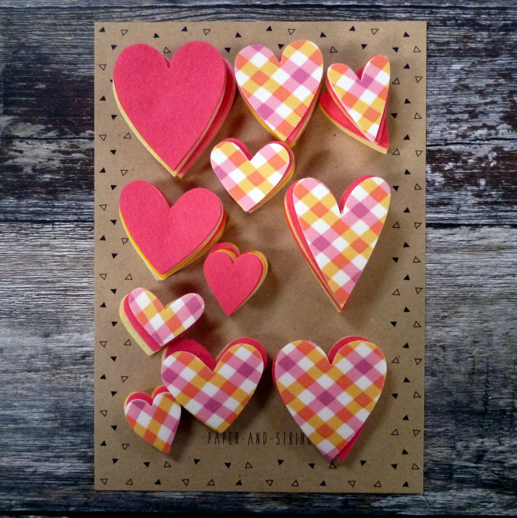 Die Cut Pack :: Mixed Hearts :: Gingham
